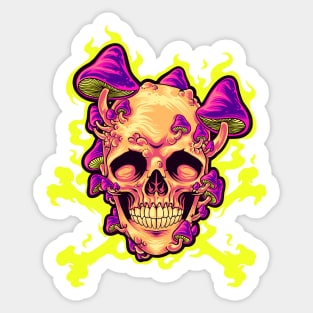 Smoking Skull Cool Sticker